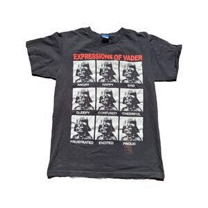 Expressions Of Vader Graphic Tee Star Wars Darth Vader T-Shirt Black Small